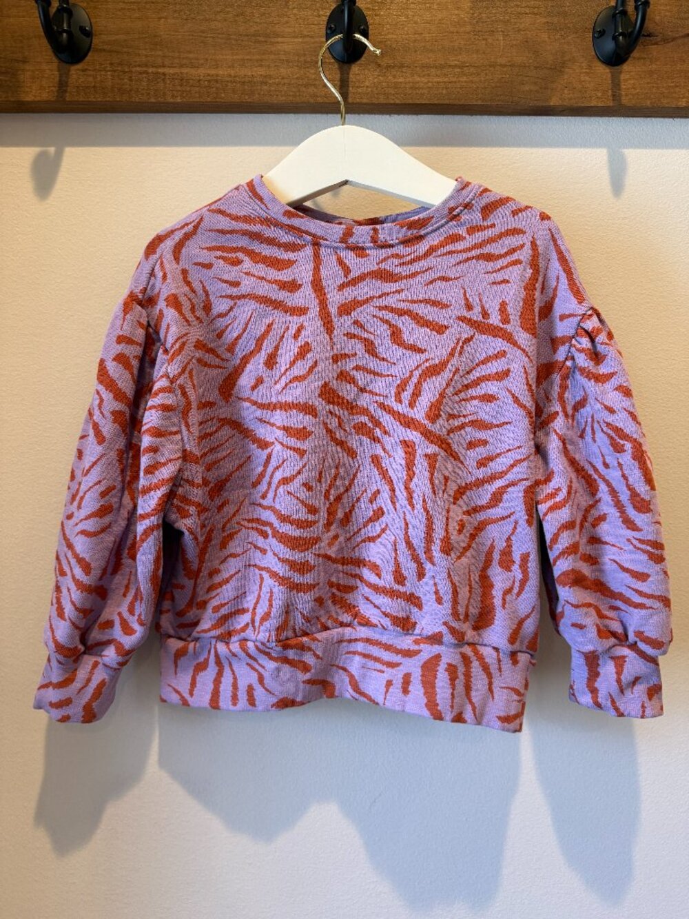 Soft Gallery Zebra Print Puff Sleeve Sweatshirt